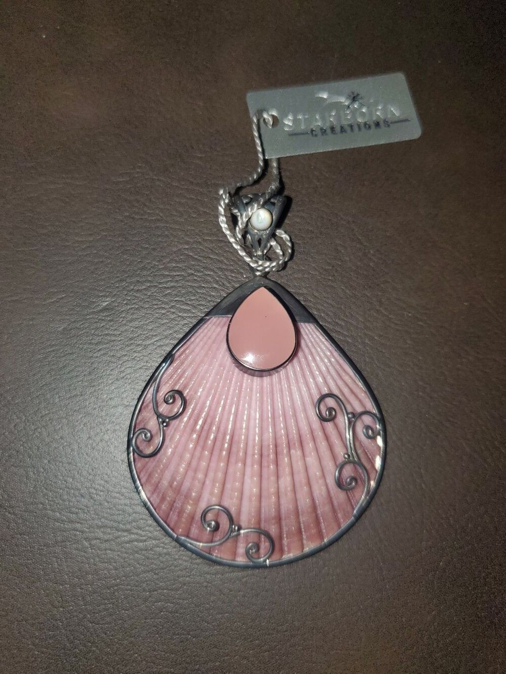 Starborn Creations 925 Silver Pendant With Natural Shell, Mother Of Pearl And... - Picture 2 of 11